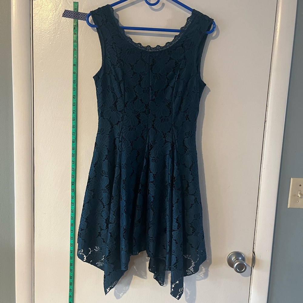 Altar’d State Fairy Dress - Dark Blue Lace Detailing Asymmetrical Hem